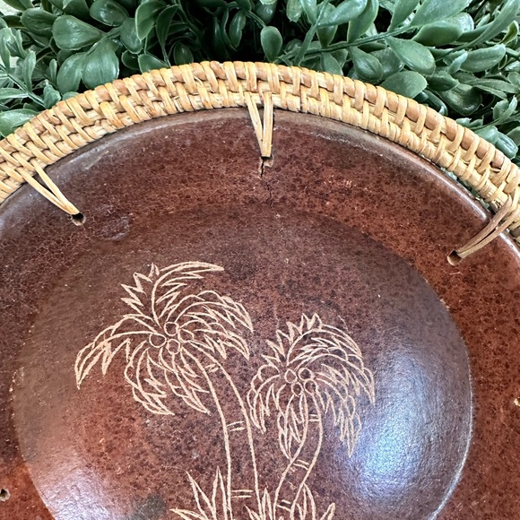 SASAK Bowl Plate with Woven Rattan Polished Red Clay Maui - Picture 5 of 5